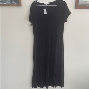 LOFT Black Midi Dress